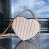 Designer Pink Heart Crossbody Bag Fashion Womens For Love Cherry Bags Wallets Real Leather Classic Luxury Handbags Female Purses 230327