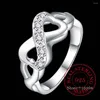Clusterringen Design Crystal for Women 925 Sterling Silver Infinity Ring Statement Wedding Sieraden Groothandel Fijn