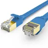 CAT7 플랫 이더넷 코드-고속 인터넷 연결, 차폐 및 간섭 방지 내부 구조를위한 4 가지 색상 옵션, 49.21ft 15m 길이