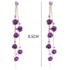 Boucles d'oreilles pendantes 2023 mode tempérament Long gland pendentif exquis Simple violet rouge Rose fleur femme bijoux