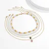 Kedjor 4st/set Multi Layered Boho Pearl Choker Beaded Neckor For Women Rhinestone Crystal Love Heart Pendant Chain Halsband smycken