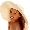 春と夏の春の帽子15cm大きな広い柔らかいスチールワイヤービーチハット折りたたみ式旅行太陽日焼け止めUVパナマ