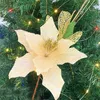 Dekorative Blumen, 4 Stück, Weihnachtsbaumschmuck, Goldpulver-Kranz-Zubehör