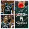 NOUVEAU NCAA Custom Eastern Michigan EMU Maillot de basket-ball cousu 0 Kevin-David Rice 3 Luka Savicevic 2 Monty Scott 2