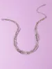 Catene 2023 moda graffetta in acciaio inossidabile intarsiato collana a catena con trapano ad acqua per donna collare di gioielli in colore argento