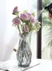 Вазы 2023 Чистая красная стеклянная ваза Простые прозрачные обеденные стойки Творческие скандинавские цветы украшения гостиной