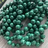 Altro Commercio all'ingrosso Malachite naturale Rotonda Perle di pietra sciolte Bracciale Collana Perline cucito per creazione di gioielli 46810 mm 15 pollici 230325