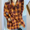 Chaquetas de mujer 2023 Otoño Invierno estilo Plaid con volantes Midi abrigo suelto mujer Retro babero Top diseñador moda Vintage ropa de marca