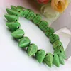 Strand SUNYIK Green Howlite Stone Stud Rivet Spike Bead Punk Style Bracelet Bangle Wristband For Cool Men Women