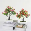 Dekorativa blommor Simulering Potted Wishing Tree Plant Green Small Bonsai Desktop Fake Flower Decoration Home