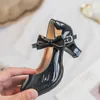 Сандалии Spirng Formall All Black Shoes Kids High Heel Girls The Performance Wedding Princess School Girl Those D12053 W0327