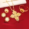 Necklace Earrings Set Traditional Ethiopian 5pcs Coin Wedding Gold Color Jewelry Bridal Romantic For Women