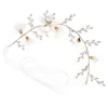 Headpieces Pearls Hair Hoop For Women Nonslip Stability Floral Headwear With Ribbons Banquet Wedding Dresses Skirts