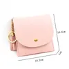 Wallets Women ID Card Holder PU Zipper Small Coin Purse Holder Solid Color Business Card Case Business Card Holder Wallet G230327