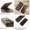 Pencil Bags Luxury Genuine Leather 3 Slots Pen Case With Removable Pen Tray Holder Pencil Case Office School Supplies Pouch Creative Gift 230327