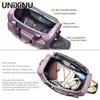 أكياس القماش الخشن Unixinu Carry on Travel Duffle Bag Bag الكتف Weekender أكياس بين عشية وضحاها مع حقائب صالة الألعاب الرياضية الرياضية للأحذية للنساء J230327