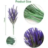 Flores decorativas 1 manojo de lavanda Provenza plantas artificiales de plástico decoración de boda mesa hogar Deocr