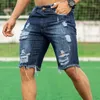 Mäns shorts herrmode rippade jeans shorts sommar casual denim shorts mens pocket sports sommar kroppsbyggande denim korta byxor jeans 230327