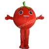 Hot Sales Red Tomate Mascot Costume Simulação de desenho animado Roupa de caráter de adultos roupas de natal vestido de fantasia para homens para homens mulheres