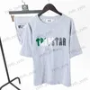 Herrspårar Trapstar Green White Handduk Brodery Street Ins Cotton Loose Short Sleeve Shorts Sport Set Summer T230327