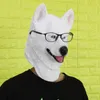 Partymasken 3D Cosplay Hunde Kopfbedeckung Tier Full Face Erwachsene Latex Maske Masquerade MOTIER