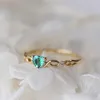 Band Ringen Liefde Hart Ringen Voor Vrouwen Unieke Tiny Leuke Multicolor Zirkoon Geel Goud Kleur Dainty Ring Mode-sieraden Groothandel KAR385 Z0327