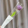 Decorative Flowers A0NA Crochet Tulip Flower Handwoven DIY Art Crafts Party Decoration For Wedding Birthday Background