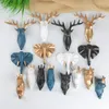 Hooks Rails 1pc Hanging Animal Head Decorative Deer Elephant Unicorn Rhinoceros Hanger Keys Clothes Hat Wall Decoration Rack 230327