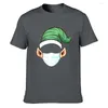 Herren T-Shirts 2023 Weihnachtsshirt Elf trägt Maske Coole individuelle atmungsaktive Baumwolle Sommerstil Übergröße S-5XL Geschenk Original