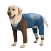 Dżinsowe dżinsy dla psów dla psów moda Pet Pies kombinezon dla dużych psów Regulowane ubrania dużego psa Blue Dog Costume Suit for Dog 230327