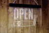 LS0629 LED Strip Lights Sign Open Sigaren Shop Smoking Bar 3D Gravure Gratis ontwerp Groothandel Retail