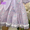 Vestidos da menina crianças boutique roupas crianças vintage floral gola de coelho crianças vestidos espanhóis bebê infantil vestido de festa de aniversário para meninas