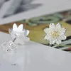 Pendientes de tuerca Boutique Lady flor brillante moda 925 pendiente de plata esterlina cartílago Piercing pendientes Boho joyería regalo para mujer