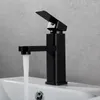 Bathroom Sink Faucets Square Black/Chrome Basin Faucet Tall Washbasin Mixer Tap Single Hole Accessories