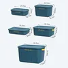 Storage Boxes Bins Household Sundries Toy Storage Box Plastic Closet Wardrobe Desk Organizers Clothes Kitchen Storage Large Capac Container Baskets P230324