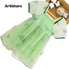Girl's Dresses Kids Summer Dress Floral Girl Party Dress Neweset Kid Dress Casual Style Children's Clothing 6 8 10 12 14