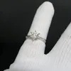 1CT Moissanite Ring for Women Sparkling Lab Grown Diamond Wedding Band S925 Solid Silver Jewelry Wholesale