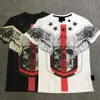 New Fashion Chest ricamo T-shirt da uomo manica corta Casual pp tshirt Hipster Fractal Pattern tees Cool Tops Spedizione gratuita Wolf Skull
