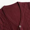 Męskie swetry jesienne męskie kaszmirowe kamizelki kamizelki kamizelki zwykły kolor v dekolt wełniany kardigan