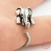 Klusterringar vackert mode 925 sterling silver smycken ring elefant anel de prata bijoux
