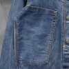 Erkek Ceket Bahar Sonbahar Denim İşlemeli Düzensiz M Ceket Büyük Uzun Kollu Ceket Çift Çift Günlük Hendek T230327