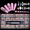 Decorazioni per nail art 2500 pezzi di diamanti lucidi di lusso per nail art strass decorazioni in cristallo set vetro AB 1 pz penna di raccolta in scatola a griglie forma 21 230325