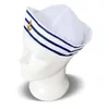 Berretti Moda Navy Cappello da marinaio All-match Uomo Donna Casual Uniforme con tesa arrotolabile Ladies For Carnivals Party Summer DXAA