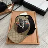 Designer 2022 Heren Baseball Cap Woman Brand Twee brief Animal Borduurwerk