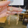 dangle earrings気質豪華なクリスタル長いタッセルの女性のためのファッション孔雀チェリードロップイヤリングウェディングジュエリーギフト