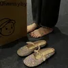 2023 Summer Shiny Ownestones Женщины Slipper Fashion Slip на женских мулах. Обувь Случайная сандал -туфли на открытом воздухе на открытом воздухе 230327