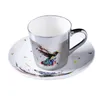 Tazze Ins Mirror Reflection Cup Tazza da caffè Picasso Ceramica e piattino Set leone Divertente per amico Regalo di compleanno WF 230327