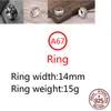 A67 S925 Серебряное кольцо стерлингового кольца ретро -личность Священное меч