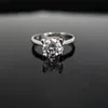 Real 1 quilate moissanite anel de casamento para mulheres prata esterlina redonda brilhante Brilliant Diamond Solitarire Anéis de noivado Presente