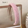 Pink Series Sponge Headband Tweed Braided Hair Accessories Knitted Weaving Plaid Striped Head Hoop Handmade Casual Hairbands